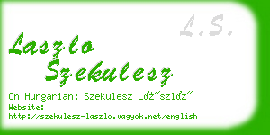 laszlo szekulesz business card